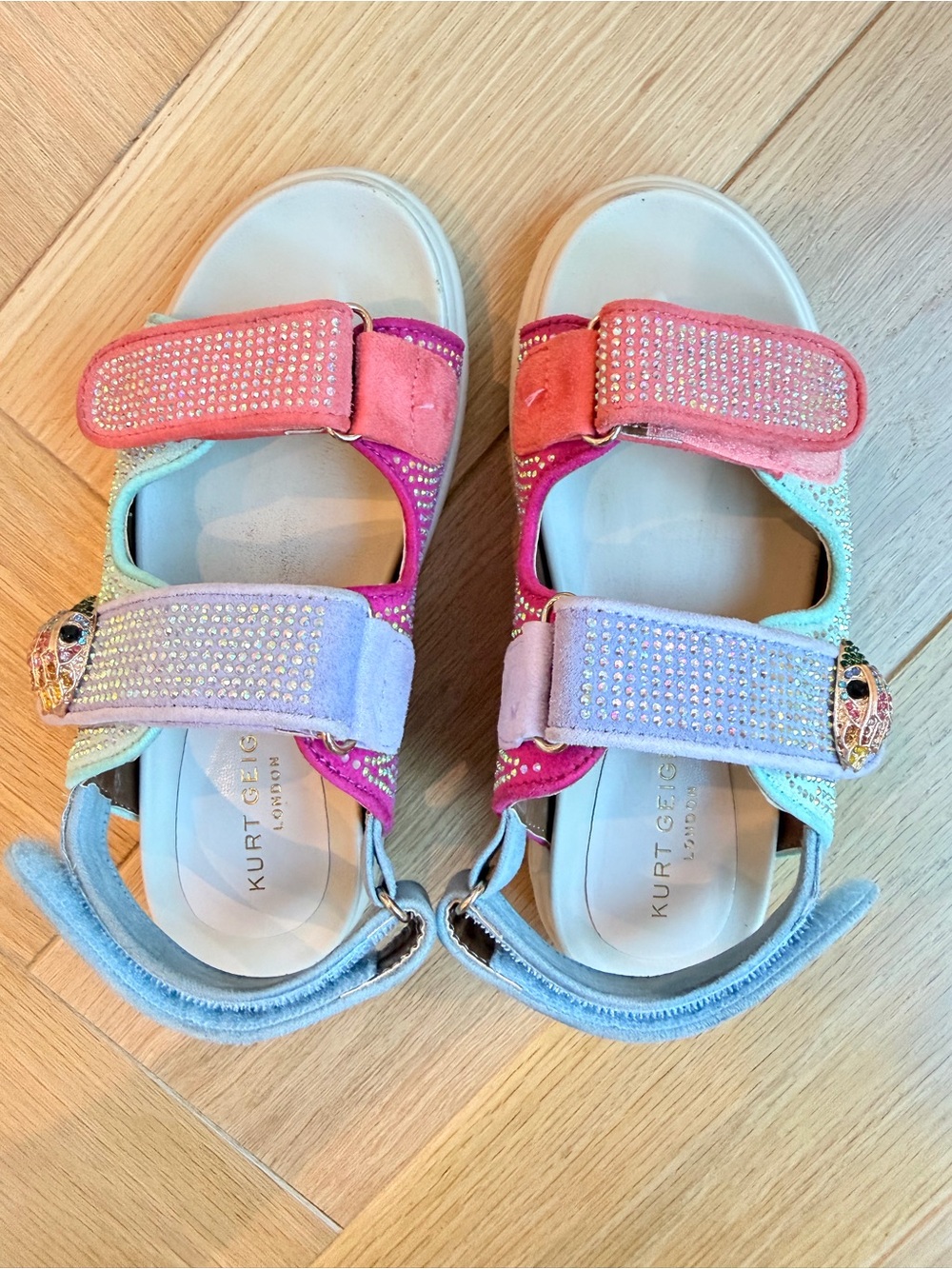 Kurt Geiger Girls Multicolor Sparkle Velcro Sandals - Picture 6 of 6
